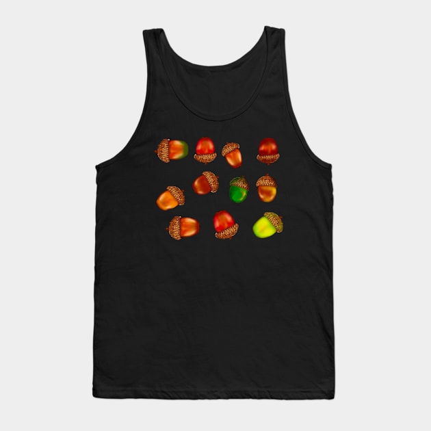 Acorn multi colour color acorn seasonal pattern simple costume Autumn decorations for  Fall Autumn Tank Top by Artonmytee